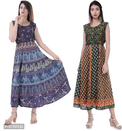 Fancy Cotton Kurtas For Women Pack Of 2-thumb0