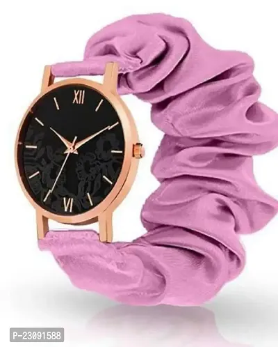 Stylish Pink Fabric Analog Watches For Women