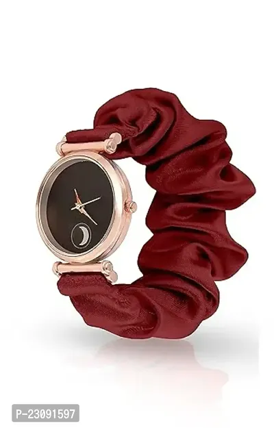 Stylish Maroon Fabric Analog Watches For Women-thumb0