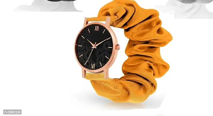 Stylish Orange Fabric Analog Watches For Women
