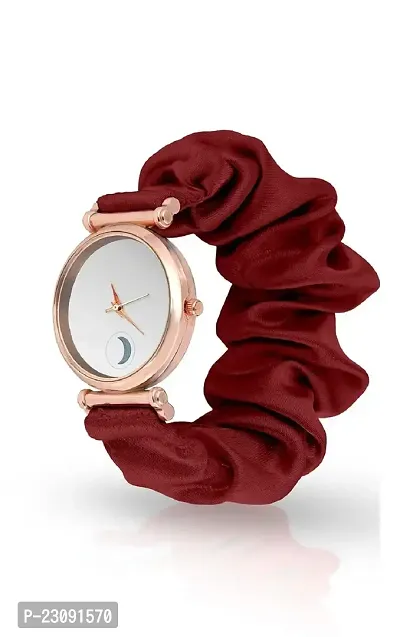 Stylish Maroon Fabric Analog Watches For Women