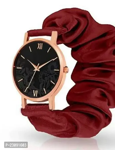 Stylish Maroon Fabric Analog Watches For Women