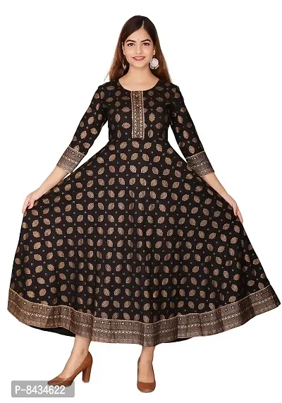 Women Printed Cotton Falred Kurta