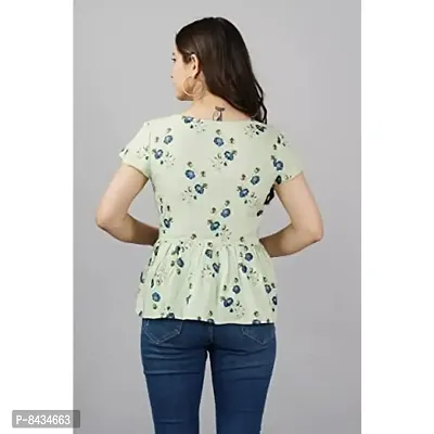 Women's Rayon Printed Casual Wear Top for Women and Girls|Women's Top Mint Green-thumb2