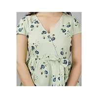 Women's Rayon Printed Casual Wear Top for Women and Girls|Women's Top Mint Green-thumb2