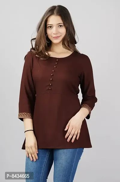 Women's Solid Rayon Casual Wear Top for Women and Girls|Women's Top-thumb5