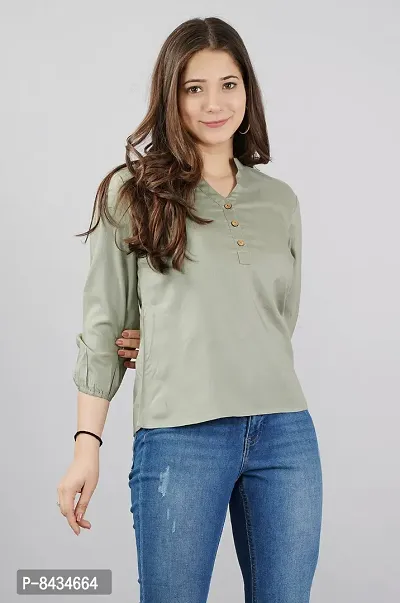 Women's Solid Rayon Casual Wear Top for Women and Girls|Women's Casual Top-thumb5