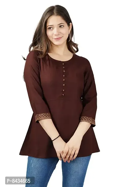 Women's Solid Rayon Casual Wear Top for Women and Girls|Women's Top-thumb0