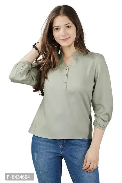 Women's Solid Rayon Casual Wear Top for Women and Girls|Women's Casual Top-thumb0