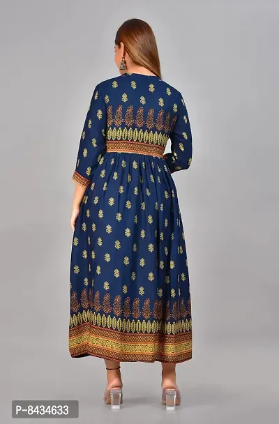 Women's Printed Rayon Anarkali Gown|Anarkali Kurta for Women & Girls|Women's Kurtas & Gowns-thumb3