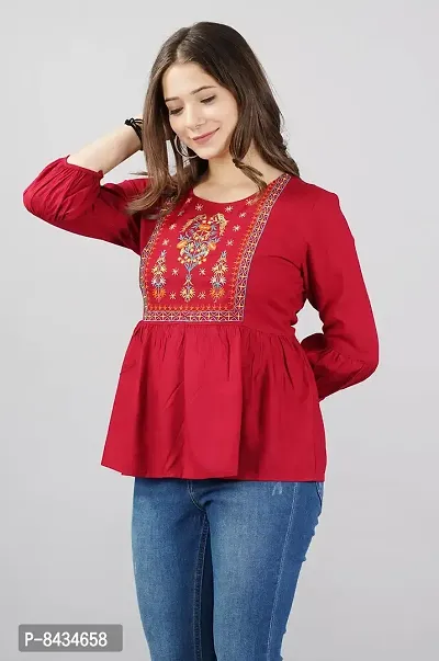 Women's Rayon Embroidered Casual Wear Top for Women and Girls|Women's Top-thumb4