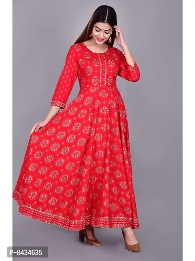 Women's Embroidered Rayon Anarkali Kurta|Gown for Women|Flared Kurta for Women-thumb4