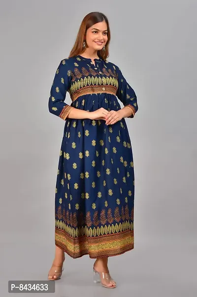 Women's Printed Rayon Anarkali Gown|Anarkali Kurta for Women & Girls|Women's Kurtas & Gowns-thumb5