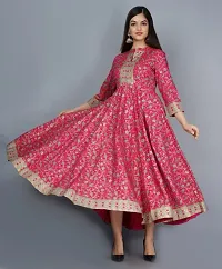 Women Printed Rayon Anarkali Kurta-thumb1