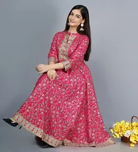 Women Printed Rayon Anarkali Kurta-thumb3