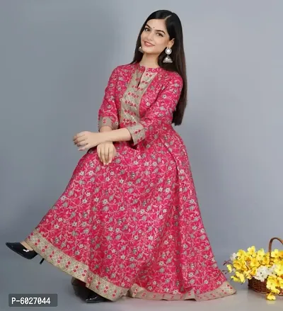 Women Printed Rayon Anarkali Kurta-thumb4