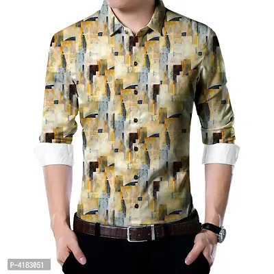 Men's Multicoloured Polyester Blend Unstitched Shirt Piece-thumb0