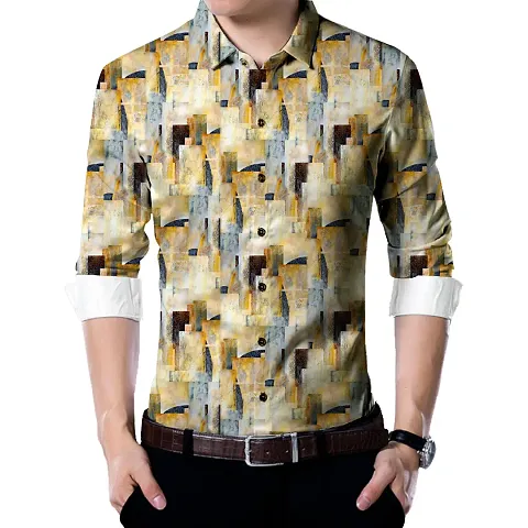 Polyester Blend Unstitched Printed Shirts Fabric - 2.25 Mtrs