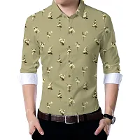 Green Poly Blend Unstitched Shirt Piece-thumb1