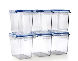 Storage Containers 1100 ml Airtight Food Storage Containers Plastic Kitchen Jars and Container, with Easy Snap Lids - Pantry  Kitchen Organization - BPA-Free Food Containers (Pack Of 6)-thumb1