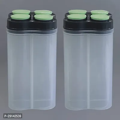 Airtight Transparent Lock Food Storage 4 Section Kitchen Container for Grocery Fridge Storage Box pack of 2-thumb3