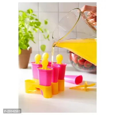 6 Pcs 100% Food Grade Homemade Reusable Ice Popsicle Makers Frozen Ice Cream Moulds Tray Kulfi Candy Ice Lolly Mold for Children  Adults-thumb3