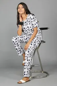 Women Printed Grey Heart Top and Pyjama Set-thumb2