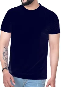 RAN ELEVEN Pure Cotton Solid Black Plain, Men's Regular Fit T Shirt-thumb1