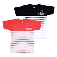 Stylish Multicoloured Cotton Tees For Boys Pack of 2-thumb1