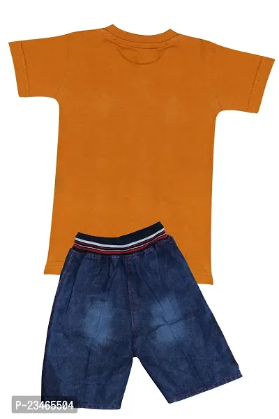 Fabulous Multicoloured Cotton Printed T-Shirts with Shorts For Boys-thumb2