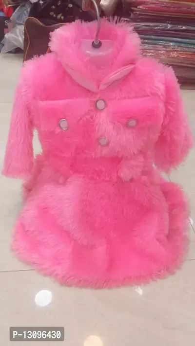 Fabulous Pink Velvet Frocks For Kids Girls-thumb0