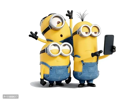 Akki World? Selfie Minions Wall Sticker for Decorative Wall Sticker for Living Room , Bed Room, Kide Room