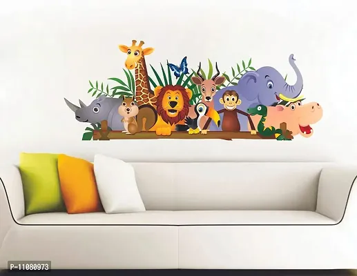 Akki World? Wild Animals Design 2 Wall Sticker for Decorative Wall Sticker for Living Room , Bed Room, Kide Room