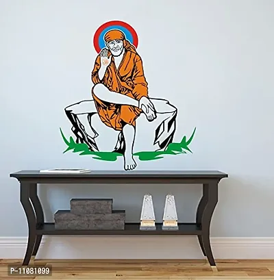 Akki World? Sai Baba Wall Sticker for Decorative Wall Sticker for Living Room , Bed Room, Kide Room