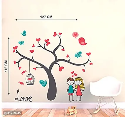 Akki World? Animated Couple Tree Wall Sticker for Decorative Wall Sticker for Living Room , Bed Room, Kide Room-thumb3