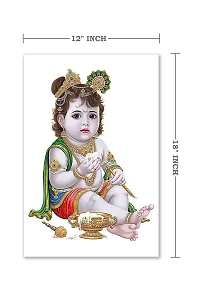 Akki World Lord Baby Krishna HD Poster for Bedroom, Kids Room, Living Room (Size - 30 cm X 45 cm)-thumb1