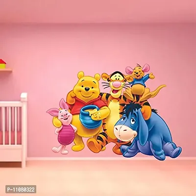 Akki World? Pooh and Friend Design 2 Wall Sticker for Decorative Wall Sticker for Living Room , Bed Room, Kide Room