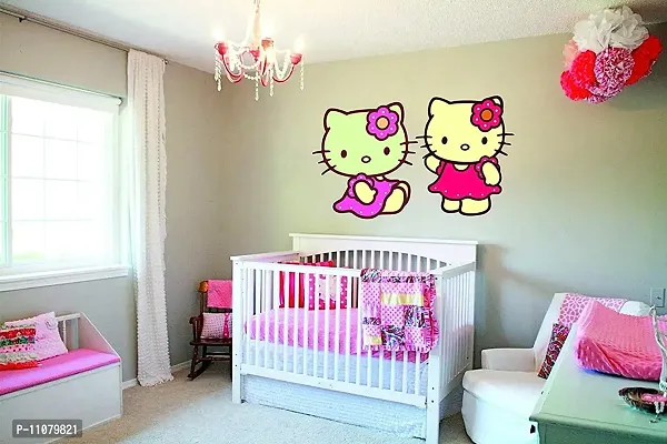 Akki World? Hello Kitty Wall Sticker for Living Room , Bed Room, Kide Room Sticker