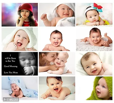 Akki World Set of 12 HD Cute Smiling Baby Combo Wall Posters for Pregnant Women (30 Cm X 45 Cm 300GSM Thick Paper, 08, Multicolour)-thumb2