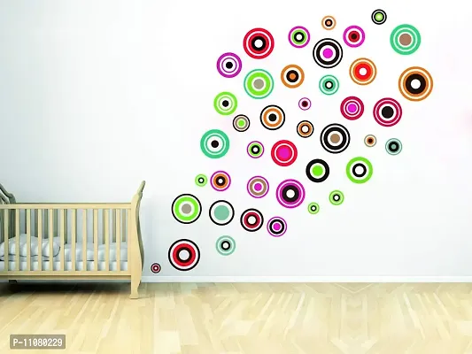 Akki World? Beautifull Circles Wall Sticker for Decorative Wall Sticker for Living Room , Bed Room, Kide Room Size - 56 cm X 61CM )