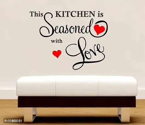 Akki World This Kitchen is Seasoned with Love Kitchen Wall Sticker (Oil Proof, Water Proof) Vinyl Wall Sticker