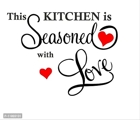 Akki World This Kitchen is Seasoned with Love Kitchen Wall Sticker (Oil Proof, Water Proof) Vinyl Wall Sticker-thumb3