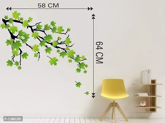 Akki World? Wall Sticker for Living Room/Bedroom/Office and All Decorative Stickers Green Leaf Tree Sticker-thumb3