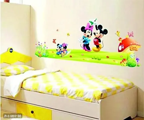 Akki World? Micky & Mouse Will enjoing Beautifull Wall Sticker for Decorative Wall Sticker for Living Room , Bed Room, Kide Room Size 56 cm X 61 cm