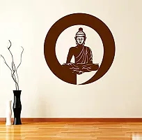 Akki World Brown Meditation Buddha Wall Sticker-thumb1