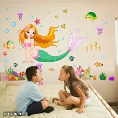 Akki World? Little Mermaid Cartoon Wall Sticker for Decorative Wall Sticker for Living Room , Bed Room, Kide Room-thumb4