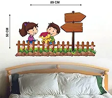 Akki World? Animated Couple Wall Sticker for Decorative Wall Sticker for Living Room , Bed Room, Kide Room-thumb2