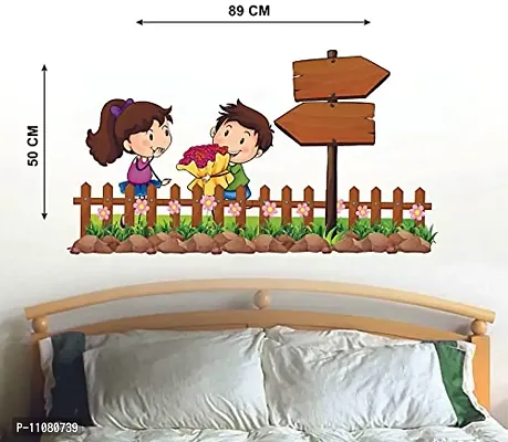 Akki World? Animated Couple Wall Sticker for Decorative Wall Sticker for Living Room , Bed Room, Kide Room-thumb3