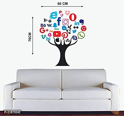 Akki World? Social Media Tree Wall Sticker for Decorative Wall Sticker for Living Room , Bed Room, Kide Room-thumb3