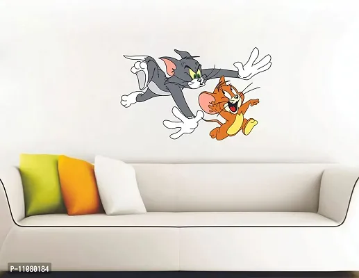 Akki World? Tom & Jerry Design 3 Wall Sticker for Decorative Wall Sticker for Living Room , Bed Room, Kide Room